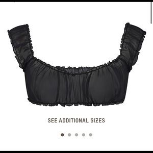 SKIMS Romance Chiffon Crop Top Onyx Size Large
